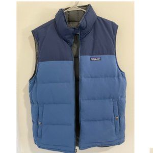 Mens Reversible Patagonia Vest - Blue, Dark Blue, Gray - Medium Puffer Vest